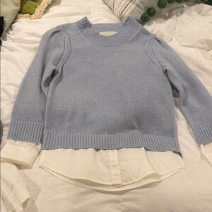 Brochu Walker Light Blue Layered Sweater